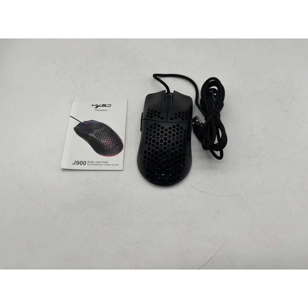 HKSJ J900 RGB Lighting Honeycomb Lightweight Gaming Mouse